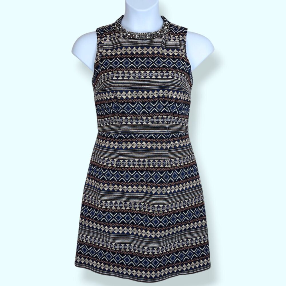 Naf Naf Sleeveless Jewelled Neckline Dress